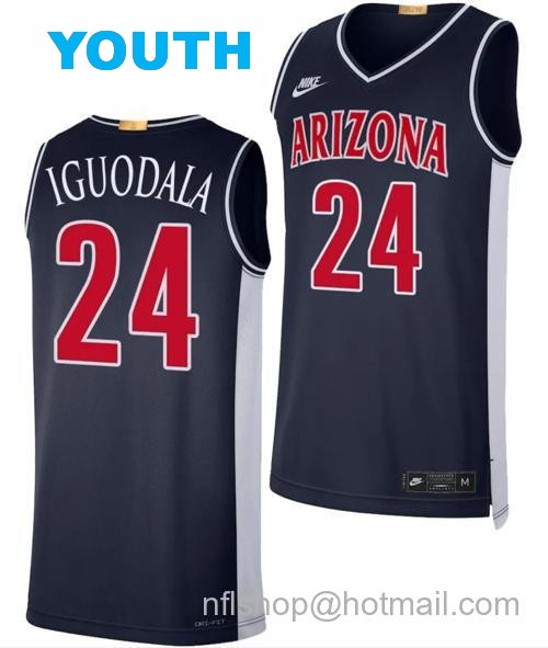 Youth Arizona Wildcats Andre Iguodala Jersey #24 Limited Retro Basketball 2023-24 Navy64