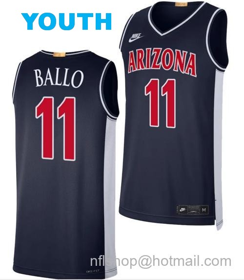 Youth Arizona Wildcats Oumar Ballo Jersey #11 Limited Retro Basketball 2023-24 Navy87