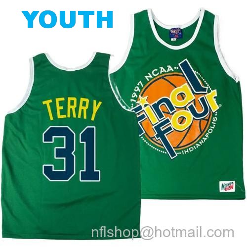 Youth Arizona Wildcats Jason Terry Jersey #31 1997 NCAA Champions Final Four Green77