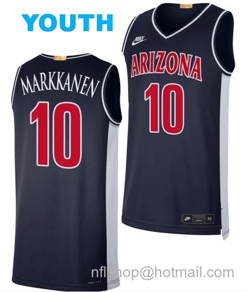 Youth Arizona Wildcats Lauri Markkanen Jersey #10 Limited Retro Basketball 2023-24 Navy82