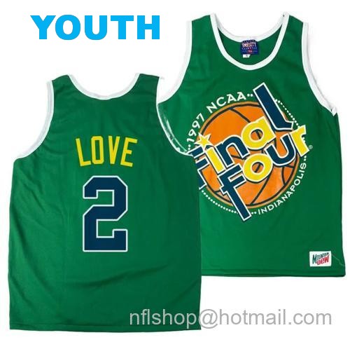 Youth Arizona Wildcats Caleb Love Jersey #2 1997 NCAA Champions Final Four Green67