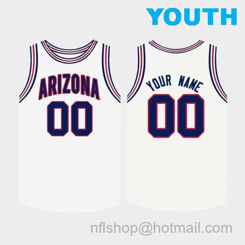 Youth Custom Name Number Arizona Wildcats White College Basketball Jersey125