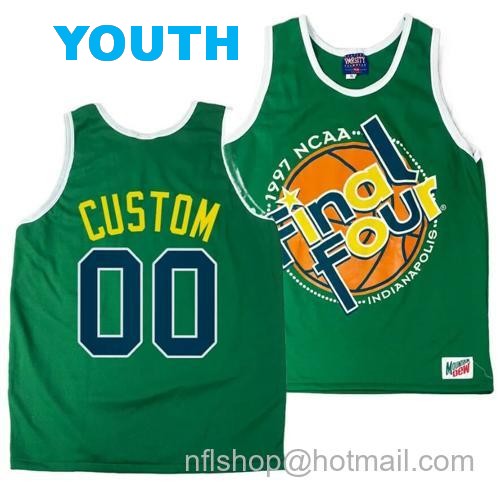 Youth Custom Arizona Wildcats Jersey Name and Number 1997 NCAA Champions Final Four Green107