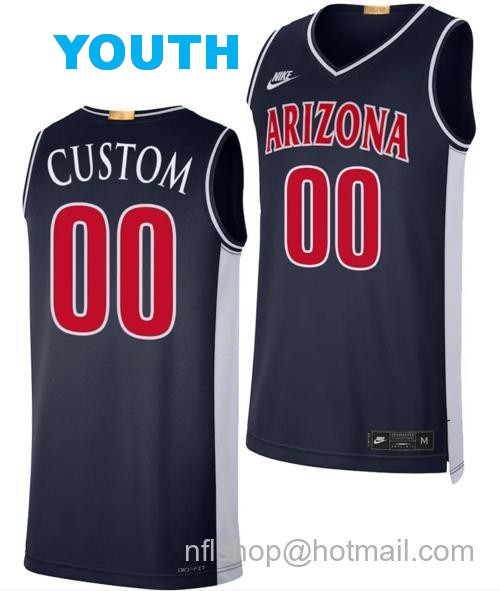 Youth Custom Arizona Wildcats Jersey Name and Number Limited Retro Basketball 2023-24 Navy117