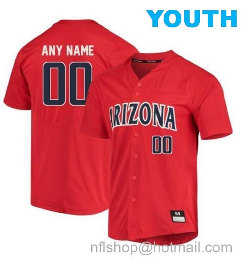 Youth Custom Arizona Wildcats Jersey Name and Number Baseball NCAA College Red109