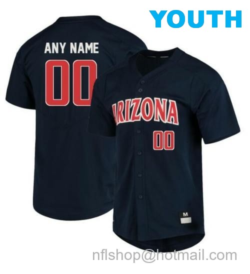 Youth Custom Arizona Wildcats Jersey Name and Number Baseball NCAA College Navy108