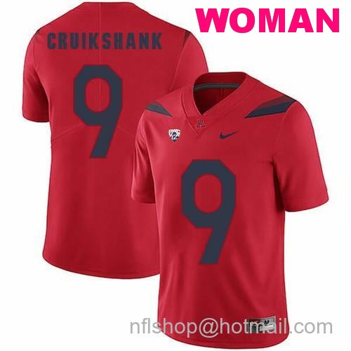 Women's Arizona Wildcats #9 Dane Cruikshank NCAA College Football Jersey Red29