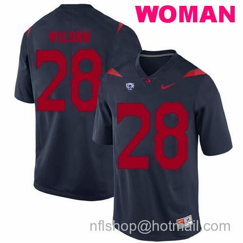 Women's Arizona Wildcats #28 Nick Wilson NCAA College Football Jersey Blue49