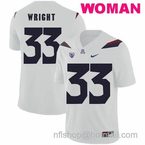 Women's Arizona Wildcats #33 Scooby Wright NCAA College Football Jersey White57