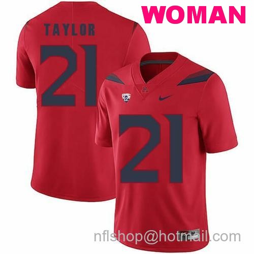 Women's Arizona Wildcats #21 JJ Taylor NCAA College Football Jersey Red47