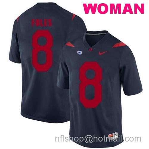 Women's Arizona Wildcats #8 Nick Foles NCAA College Football Jersey Blue25