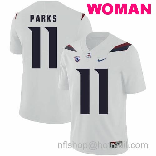 Women's Arizona Wildcats #11 Will Parks NCAA College Football Jersey White36