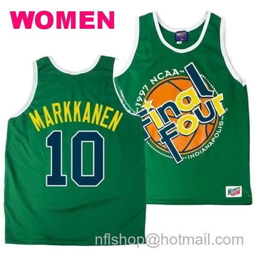 Women's Arizona Wildcats Lauri Markkanen Jersey #10 1997 NCAA Champions Final Four Green81