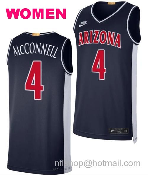 Women's Arizona Wildcats TJ McConnell Jersey #4 Limited Retro Basketball 2023-24 Navy89