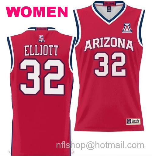 Women's Sean Elliott Jersey #32 Arizona Wildcats NIL College Basketball Lightweight Red170