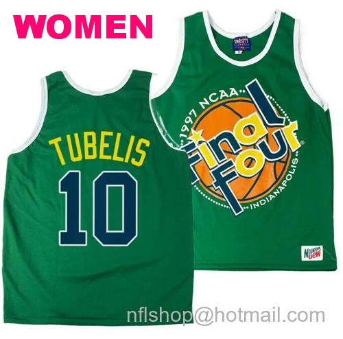 Women's Arizona Wildcats Azuolas Tubelis Jersey #10 1997 NCAA Champions Final Four Green65