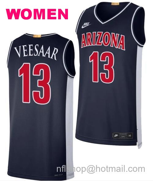 Women's Arizona Wildcats Henri Veesaar Jersey #13 Limited Retro Basketball 2023-24 Navy75