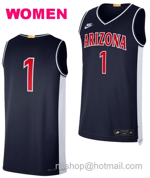 Women's Arizona Wildcats Jersey #1 Limited Retro Basketball 2023-24 Navy78