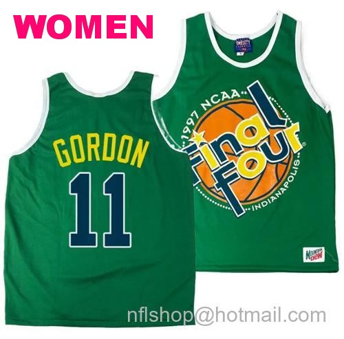 Women's Arizona Wildcats Aaron Gordon Jersey #11 1997 NCAA Champions Final Four Green61