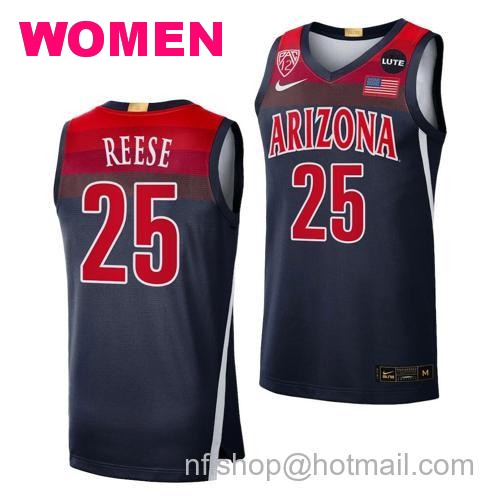 Women's Cate Reese Jersey Arizona Wildcats College Basketball NCAA eligibility Jersey 2023 WNBA Draft Navy #25104