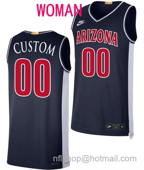 Women's Custom Arizona Wildcats Jersey Name and Number Limited Retro Basketball 2023-24 Navy117