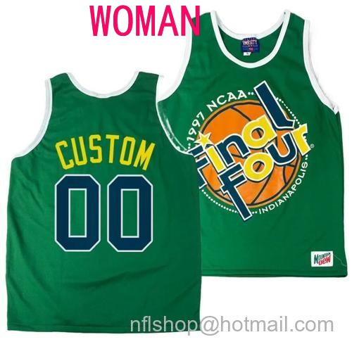 Women's Custom Arizona Wildcats Jersey Name and Number 1997 NCAA Champions Final Four Green107