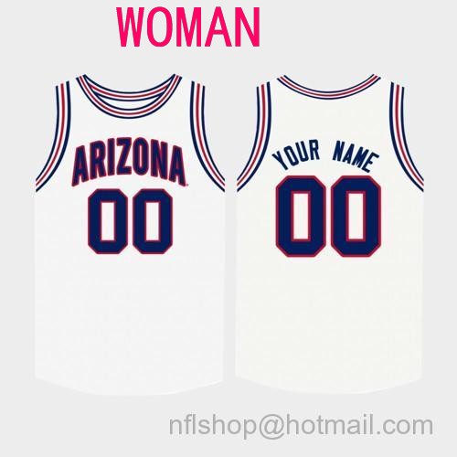 Women's Custom Name Number Arizona Wildcats White College Basketball Jersey125