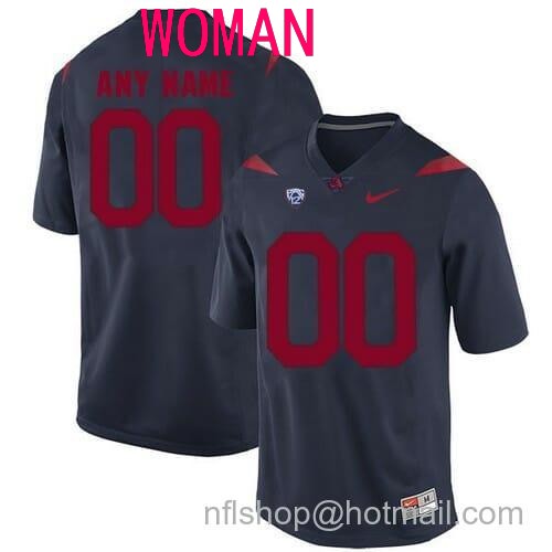 Women's Arizona Wildcats Custom Jersey Name Number Navy Blue College Football69