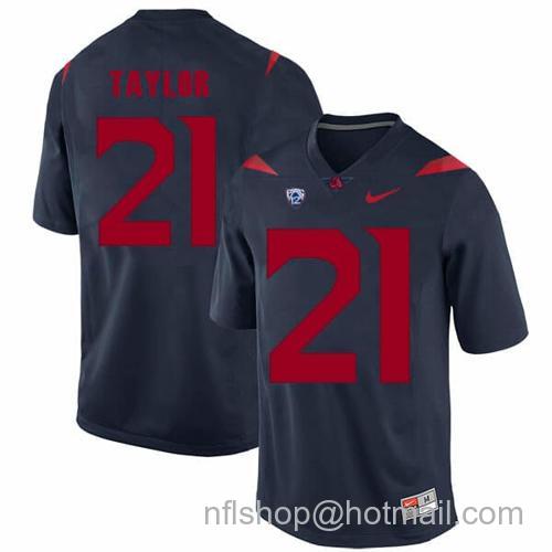 Men's Arizona Wildcats #21 JJ Taylor NCAA College Football Jersey Blue46