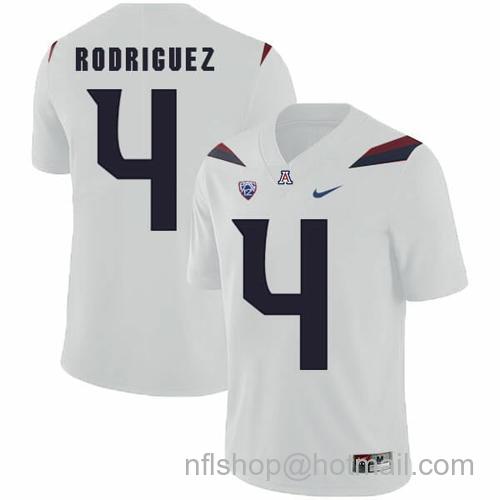 Men's Arizona Wildcats #4 Rhett Rodriguez NCAA College Football Jersey White18