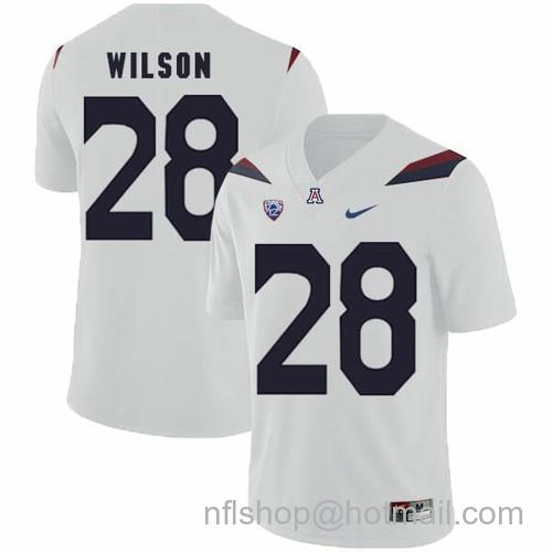 Men's Arizona Wildcats #28 Nick Wilson NCAA College Football Jersey White51