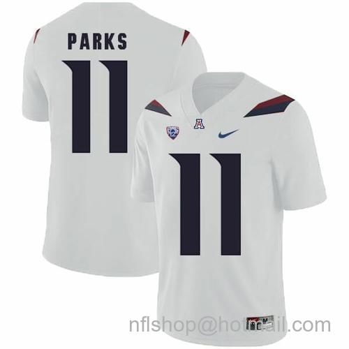 Men's Arizona Wildcats #11 Will Parks NCAA College Football Jersey White36