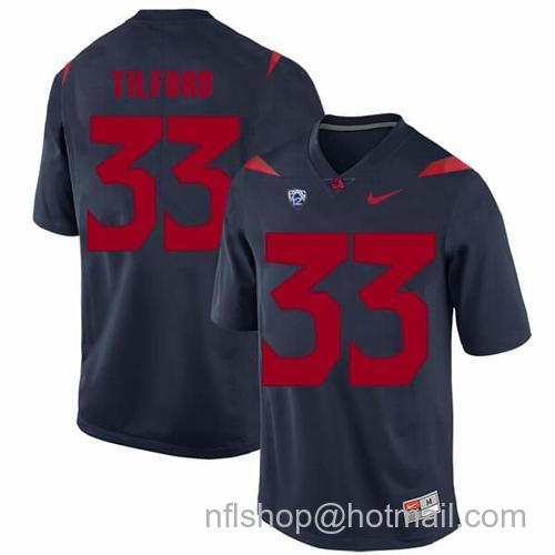 Men's Arizona Wildcats #33 Nathan Tilford NCAA College Football Jersey Blue52