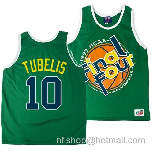 Men's Arizona Wildcats Azuolas Tubelis Jersey #10 1997 NCAA Champions Final Four Green65