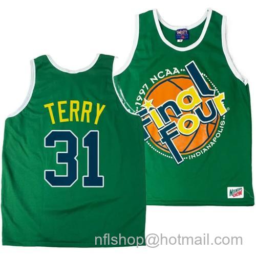 Men's Arizona Wildcats Jason Terry Jersey #31 1997 NCAA Champions Final Four Green77