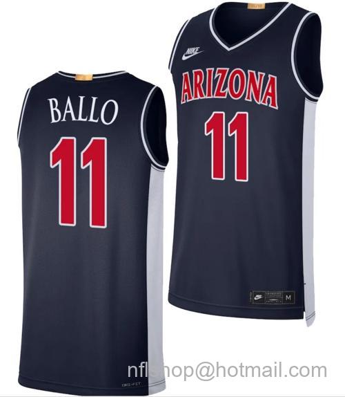 Men's Arizona Wildcats Oumar Ballo Jersey #11 Limited Retro Basketball 2023-24 Navy87