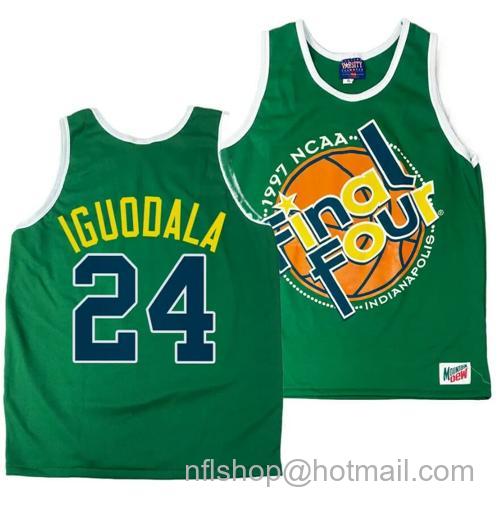 Men's Arizona Wildcats Andre Iguodala Jersey #24 1997 NCAA Champions Final Four Green63