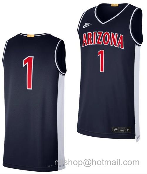 Men's Arizona Wildcats Jersey #1 Limited Retro Basketball 2023-24 Navy78