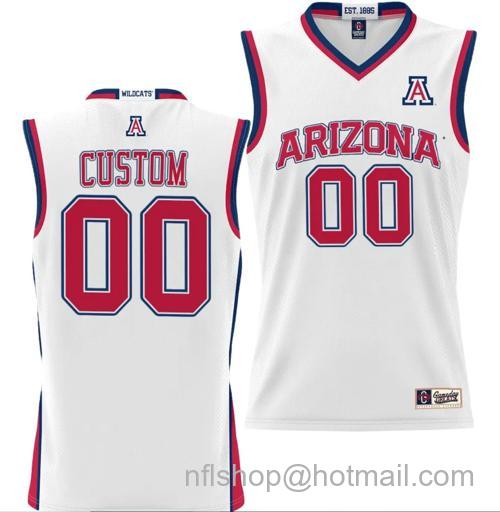 Men's Custom Arizona Wildcats Jersey Name and Number NIL College Basketball Lightweight White119