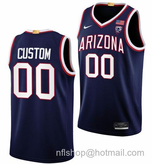 Men's Custom Arizona Wildcats Jersey Name And Number College Basketball Limited Navy111