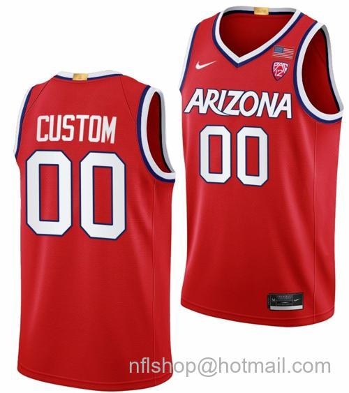 Men's Custom Arizona Wildcats Jersey Name And Number College Basketball Red114