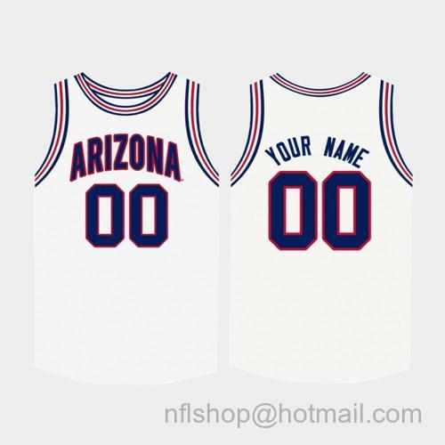 Men's Custom Name Number Arizona Wildcats White College Basketball Jersey125