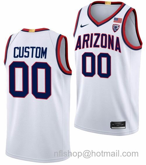 Men's Custom Arizona Wildcats Jersey Name And Number College Basketball Limited White112