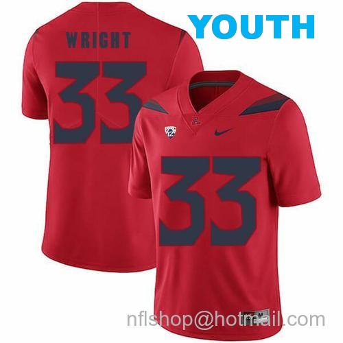 Youth Arizona Wildcats #33 Scooby Wright NCAA College Football Jersey Red56