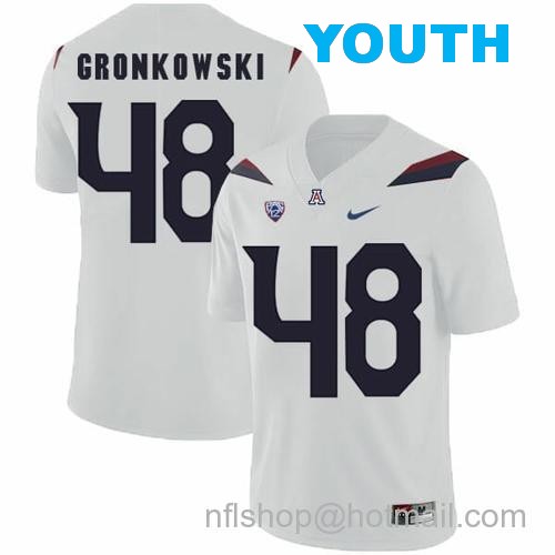 Youth Arizona Wildcats #48 Rob Gronkowski NCAA College Football Jersey White60