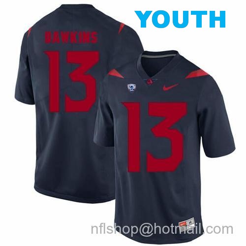 Youth Arizona Wildcats #13 Brandon Dawkins NCAA College Football Jersey Blue40