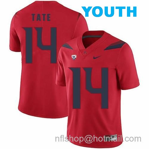 Youth Arizona Wildcats #14 Khalil Tate NCAA College Football Jersey Red44