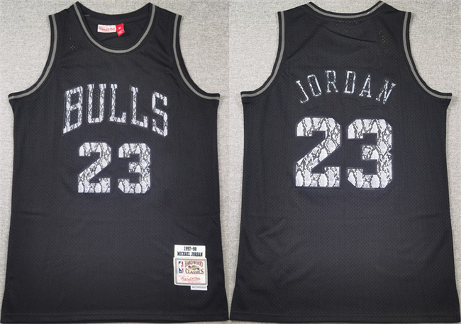 Men's Chicago Bulls #23 Michael Jordan Black 1997-98 Stitched Basketball Jersey