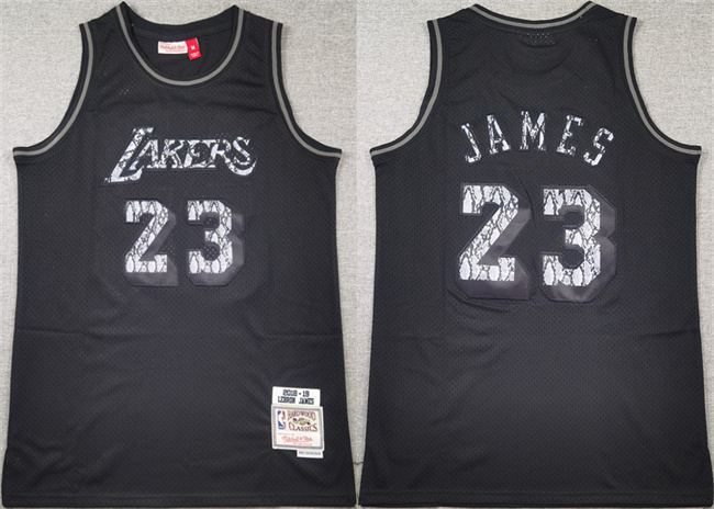 Men's Los Angeles Lakers #23 LeBron James Black Stitched Basketball Jersey