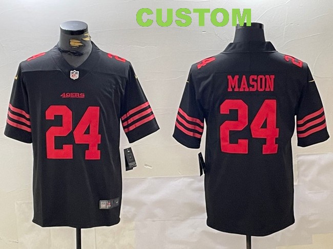 Men's San Francisco 49ers Active Player Custom Black Vapor Untouchable Limited Stitched Football Jersey